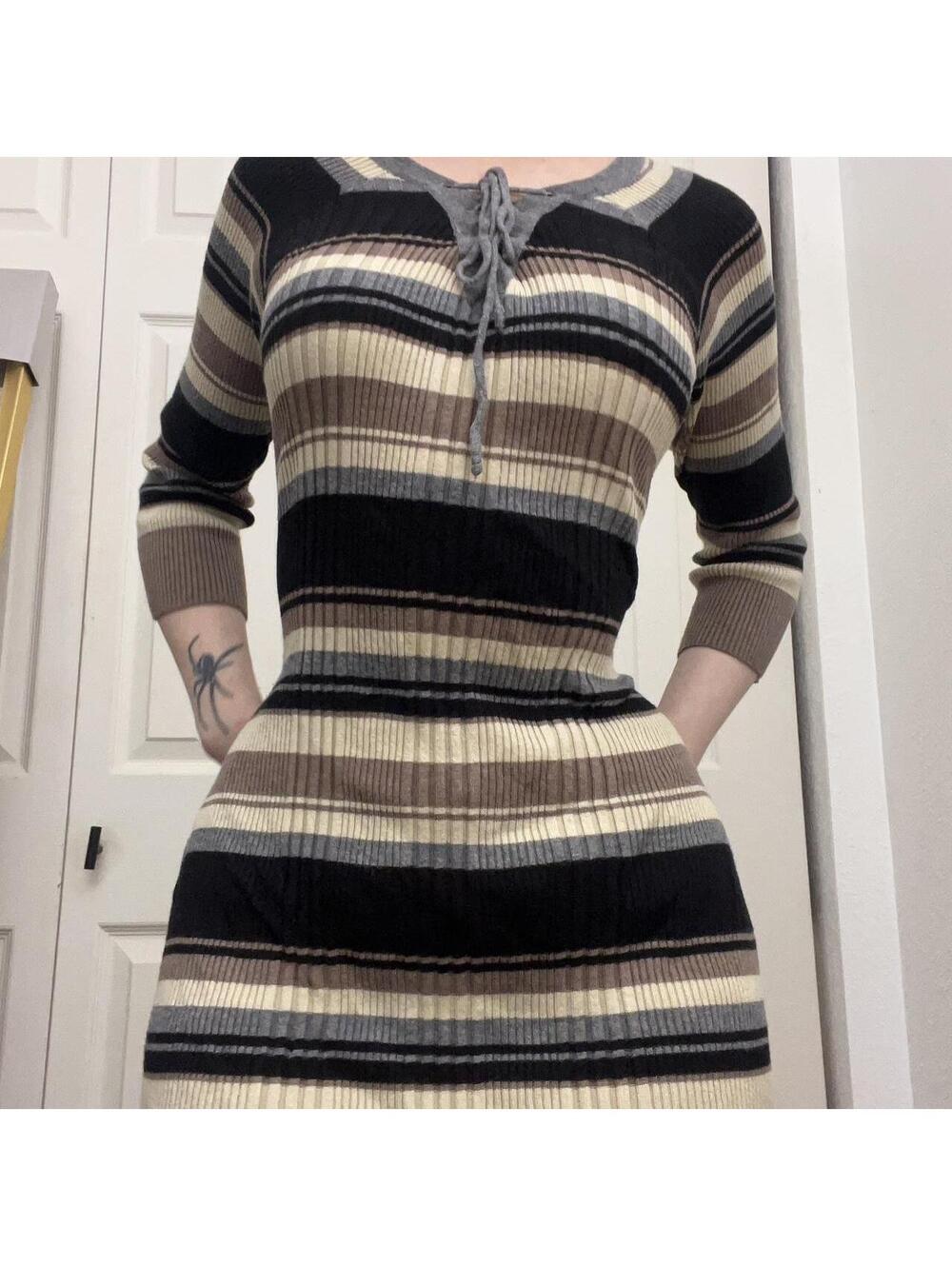 striped fitted dress